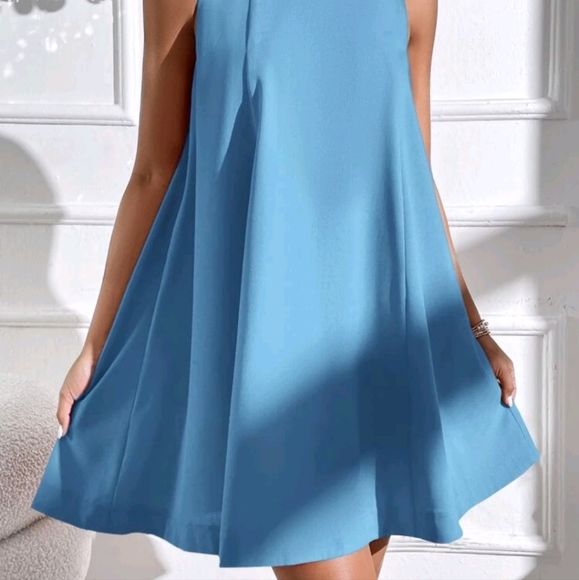 High neck tank dress light blue - Picture 3 of 5